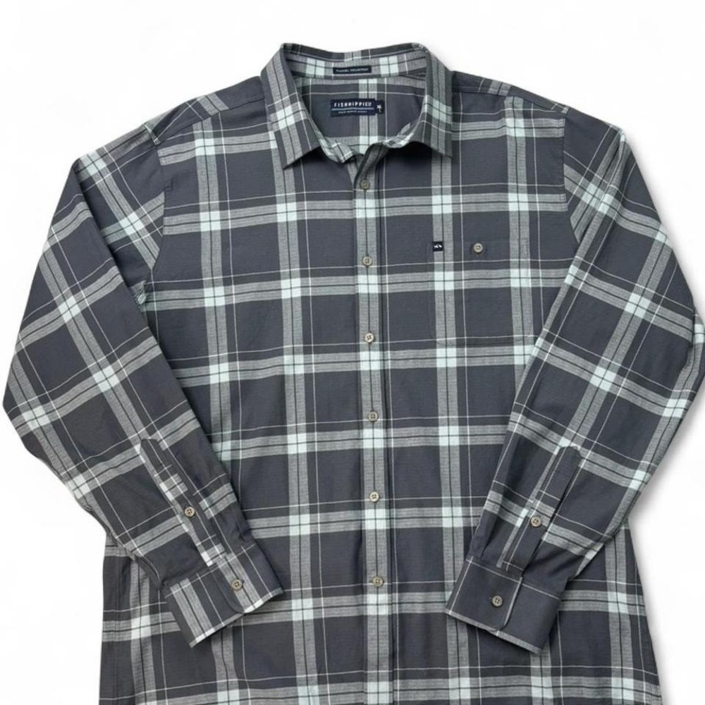 Fish Hippie grey flannel shirt Size XL